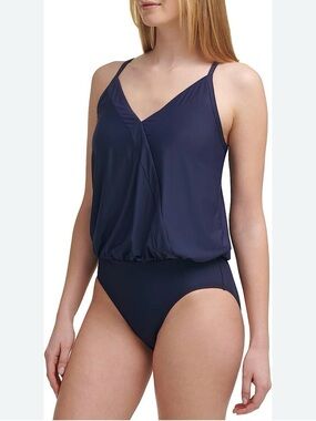Calvin Klein Dark Navy Scoop One-Piece Swimsuit